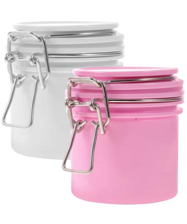 Beaupretty Lash Extension Supplies 2Pcs Eyelash Glue Storage Tank Glue Holder Jar Adhesive Eyelash Extension Supplies for Home Salon Lash Tech Supplies Must Haves White Pink