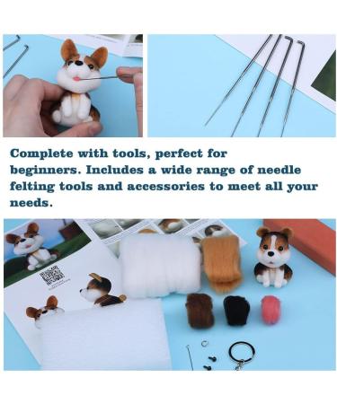 Dog Doll Needle Felting Kit - Animal Making Manual, Foam Mat, Supplies - Perfect Christmas Craft or Birthday Gift (Style 1) - Buy Online on GoSupps.com