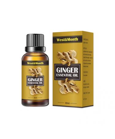 Yueci ginger essential oil - ginger oil plant massage oil Herbal Slimming massage oil for heating body massage oil scraping soothing shoulders and neck 30ml 1 ml (1 Pack) brown