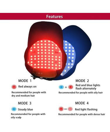 oiakus Red Light Therapy Cap Portable Hair Growth Cap Red Light Therapy for Hair Loss 70 LEDs 2 Adjustable Vibration Levels - Buy Online on GoSupps.com
