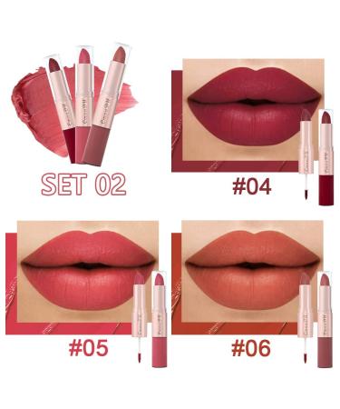 3Pcs Wine Red Mauve Nude Pink Matte Lipstick Set for Women - Long Lasting & Vegan Formula - Waterproof & Smudge Proof - Buy Online on GoSupps.com