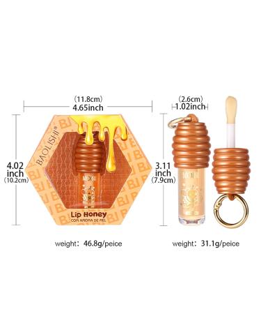 Domality Honey Lip Oil Korean Lip Oil Balm With Key Chain Clear Hydrating Lip Glow Oil Long Lasting Nourishing Plump Lip Gloss Butter for Women Girls - Buy Online on GoSupps.com
