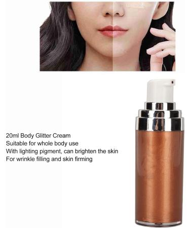 Body Glitter Cream Skin Firming Liquid 20ml Transfer Resistant No Staining Moisturizing Serum Wrinkles Filling for Whole Body Makeup (#04 Golden Brown) - Buy Online on GoSupps.com