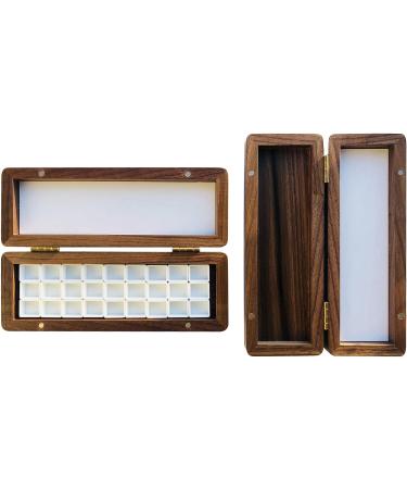 Csy Art Gallery Handmade Airtight Wooden Watercolor Palette Travel Paint Tray Box - Walnut Big Size with Acrylic Pallets and Half Pans Grid for Watercolor, Gouache, Acrylic Paint - Buy Online on GoSupps.com