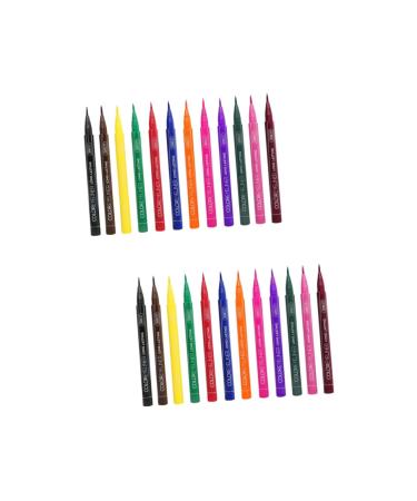 Beavorty 24 Pcs Eyeliner Pencil Matte Colored Eyeliner Eye Beauty Pencil Liquid Eyeliner Set Makeup Painted 1 count (Pack of 1) As Shownx2pcs