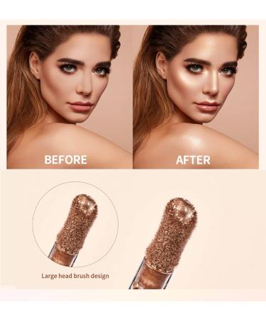 Rose Gold Liquid Highlighter Stick for Face & Body - Waterproof, Moisturizing, Natural Looking Glow | Cushion Applicator - 03 Rose Gold - Buy Online on GoSupps.com