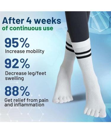 Healsox Anti-Edema Compression Socks - Tourmaline Self-Heating Health Socks for Weight Loss & Foot Massage (2 Pairs - Black) - Buy Online on GoSupps.com