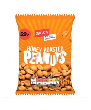 Jack's Honey Roasted Peanuts 60g x Case of 24