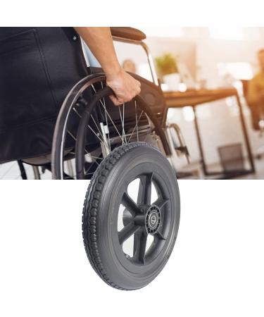 Wheelchair Front Wheel 1 Pair Solid Wheels Replacement for Wheelchair 12 X 2 Non-Pneumatic Wheelchair Rear Wheels Assembly 12Inch (30Cm) Front Wheel with 12Mm Bearing/Gray(Black) - Buy Online on GoSupps.com