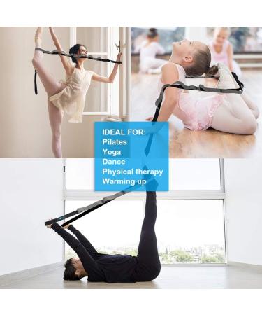 AZURELIFE 11-Loop Half Elastic Stretch Strap for Yoga, Physical Therapy & Dance - Gray | Instruction Guide Included - Buy Online on GoSupps.com