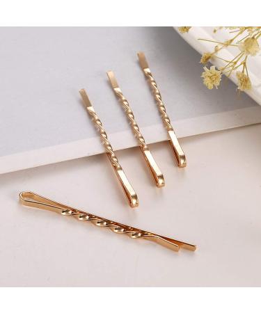 50 Pcs Gold Twist Bobby Pins - Simple Hair Accessories for Women and Girls - Buy Online on GoSupps.com