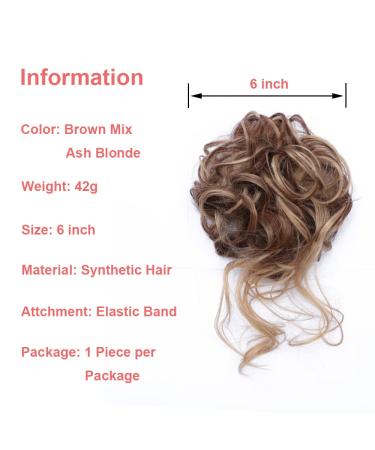 Brown Mix Ash Blonde Messy Bun Scrunchie: Tousled Updo Hair Extension for Women - Buy Online on GoSupps.com