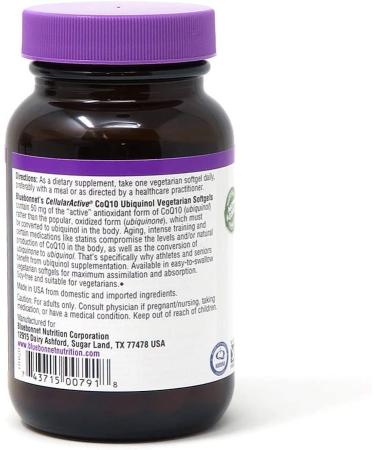 Buy Bluebonnet Ubiquinol CoQ10 50 mg - 60 Vegetarian Capsules | Enhanced Cellular Health - Buy Online on GoSupps.com