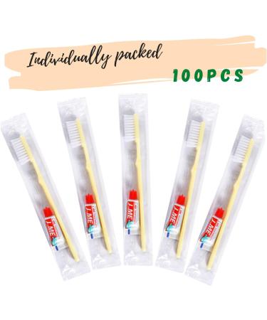 100 Individually Wrapped Disposable Toothbrushes with Toothpaste - G-Smile - Buy Online on GoSupps.com