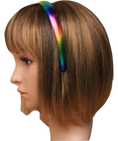 Ladies Girls Childrens Metallic Look Rainbow Colour 2.5cm Wide Hair Band Alice Band - Buy Online on GoSupps.com