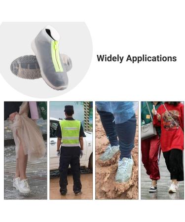 ATOFUL Reusable Silicone Waterproof Shoe Covers with Zipper - No-Slip Rubber Protectors for Kids, Men, and Women | Transparent X-Large - Buy Online on GoSupps.com