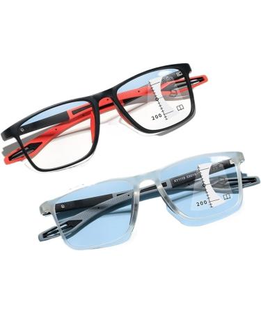 Buy Iynwbjts TR90 Sport Progressive Multifocus Reading Glasses - Anti-Blue Light High-Resolution - Black Frame with Red Legs - Size 2.00 | Worldwide Shipping - Buy Online on GoSupps.com