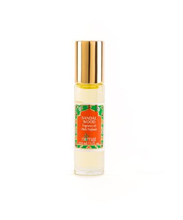 Sandalwood Perfume Oil Roll-On - Sandal Wood Fragrance Oil Roller (No Alcohol) Perfumes for Women and Men by Nemat Fragrances 10 ml / 0.33 fl Oz