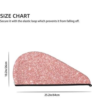 Rose Gold Pink Glitter Microfiber Hair Towel | Super Absorbent Quick Dry Wrap for Long Curly & Thick Hair - Buy Online on GoSupps.com