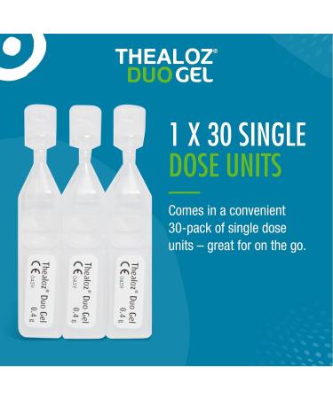 Thealoz Duo Gel Eye Drops - Long-Lasting Relief for Dry, Tired Eyes | Preservative-Free Gel | 30 Single Dose Vials - Buy Online on GoSupps.com
