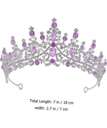 Purple Crystal Crown Tiara for Bridal Women Tiara Bridal Headpieces for Party Wedding Bridal Headband Bride Headdress Bridal Tiara Shiny Headband Wedding Bridal Hair Decor Tiaras 18X18CM Silver - Buy Online on GoSupps.com