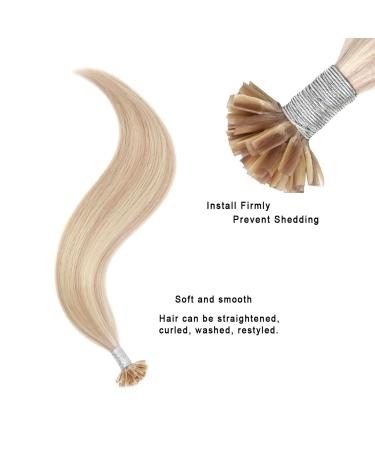 Buy Remy Real Hair U-Tip Extensions - 35cm 50g #P18/613 Ashblond Mix - International Shipping Available - Buy Online on GoSupps.com