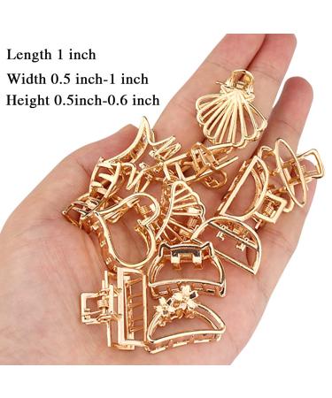 Gold Hair Claw Clips - Non-slip Metal Hair Clamps for Thick, Thin, Fine, Short and Long Hair - Mini Hair Accessories - Buy Online on GoSupps.com