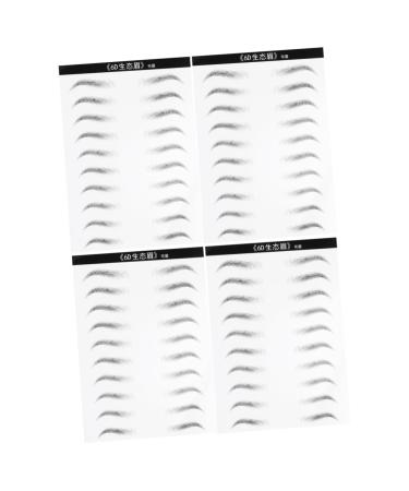 Beavorty 4 Sheets Black Stickers Eyebrow Stickers for Makeup Transfer Stickers 6 Proof Supplies