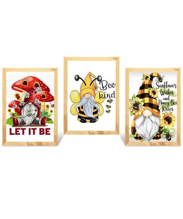 Gnome Cross Stitch Kits for Adults - 3 Pack Stamped Crossstitching Kits Preprinted 11 Count Cross-Stitch Kit for Beginner 11CT Prestamped Easy Pattern Needlepoint Kits Crafts for Decor 11.8x15.7inch