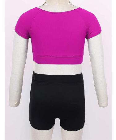 ZUYPSK Girls 2-Piece Leotard Tracksuit Set - Sleeveless Tank Top with Shorts | Gymnastics Dance Sports Outfit - Dance-rose 8-10 - Buy Online on GoSupps.com