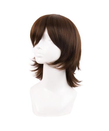 Buy MapofBeauty 14 Brown Short Cosplay Anime Wig with Bangs & Wolf Tail - Perfect for Parties & Festivals - International Shipping Available - Buy Online on GoSupps.com