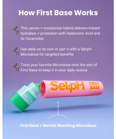 First Base Cream Serum - Hydrating Moisturizer & Serum Hybrid with Hyaluronic Acid & 3X Ceramides | Vegan & Paraben Free - Buy Online on GoSupps.com