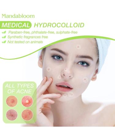 120 Pack Mandabloom Acne Pimple Patches with Tea Tree Oil & Salicylic Acid - Hydrocolloid Acne Dots for Face Zits & Breakouts - Buy Online on GoSupps.com
