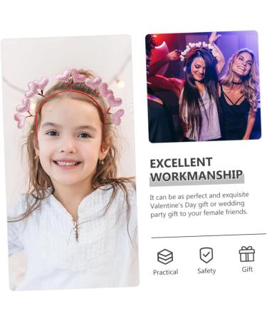 CALLARON Love Headband Love Heart Headband Flower Girl Hair Accessory Scrunchies for Antenna Bopper Flower Girl Valentines Felt Cloth Accessories Wedding Women's Pink - Buy Online on GoSupps.com