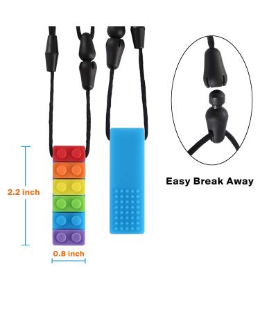 Seeway Rainbow Chew Necklace 5 Pack - BPA Free Silicone Chewelry for Sensory Kids with Autism, ADHD, Anxiety - Oral Motor Aids & Sensory Toys - Buy Online on GoSupps.com