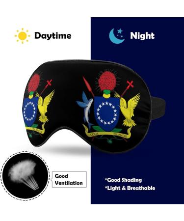 Cook Islands Coat of Arms Sleep Mask - Adjustable Strap, Blocks Light, Perfect for Travel - Men's and Women's Eye Cover for Sleeping and Napping - Buy Online on GoSupps.com
