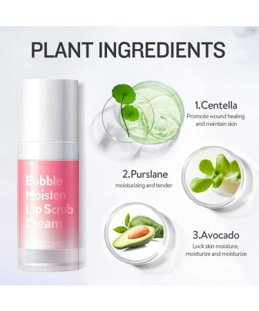 GECOMO Lip Scrub: Bubble Gentle Exfoliation, Lip Polish & Exfoliator for Natural Tender Lips - Anti Peeling Lip Mask, Professional Essential Lip Care Product - Best Cute Small Gift - Buy Online on GoSupps.com