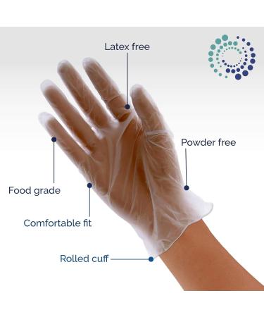 Can Food Vinyl Powder Free Gloves Extra Large XL 100 x 2 200 Pcs Transparent Powder Free Latex Free Disposable Non-Sterile Cleaning Cooking Hair Coloring Dish Washing and Protective Gloves - Buy Online on GoSupps.com