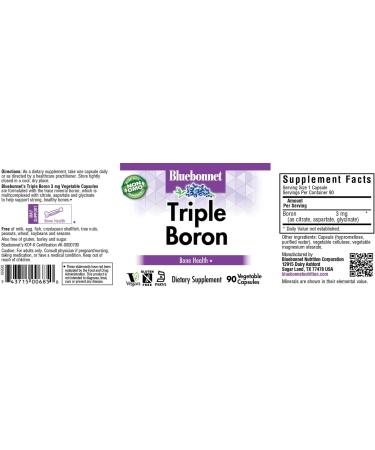 Bluebonnet Nutrition Triple Boron Citrate - 90 Veggie Capsules for Optimal Health - Buy Online on GoSupps.com