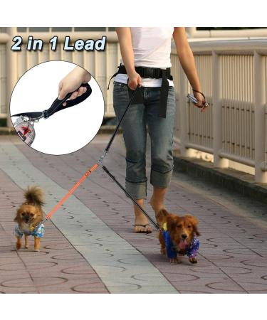 ASOCEA Double Dog Leash 2-in-1 Splitter | Tangle-Free 360 Reflective Leash for Dogs | Adjustable Nylon Traction Rope for Outdoor Walking - Buy Online on GoSupps.com