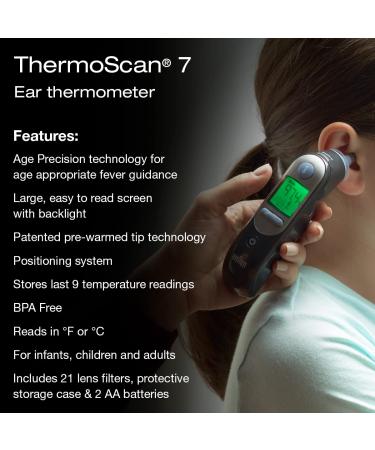 Braun ThermoScan 7 Digital Ear Thermometer - Fast, Gentle & Accurate for Adults, Babies & Kids (Black) - Buy Online on GoSupps.com