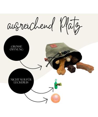 vanClyde Premium Dog Treat Bag - Canvas Food Bag with Belt Clip & Lanyard for Training & Travel Khaki - Ideal for Pet Owners - Buy Online on GoSupps.com