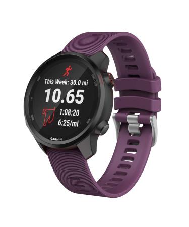 ISABAKE Watch Band for Garmin Forerunner 245 / 245 Music/ Forerunner 645 / 645 Music,Compatible with Garmin Vivoactive 3 /Venu Sq/Vivomove HR,20mm Soft Silicone Replacement Wristbands (Purple)