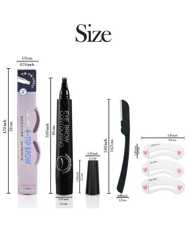 Waterproof Microblade Eyebrow Tattoo Pen - Black Brow Pencil with Micro-Fork Tip for Natural Looking Eyebrows - Gift Included - Buy Online on GoSupps.com