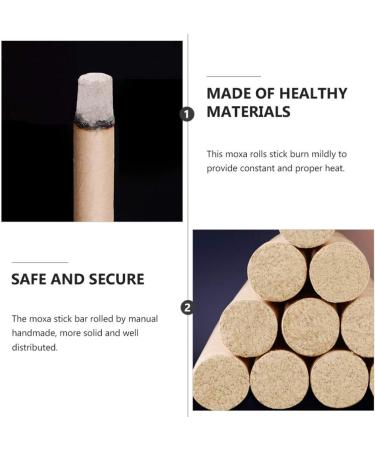 Exceart 20 Pack Smoke-Free Moxa Sticks - Moxibustion Tools for Effective Pain Relief | Handmade Chinese Moxa Strips - Buy Online on GoSupps.com