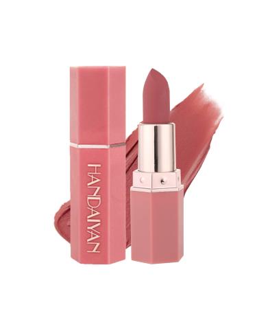 Matte Nude Lipstick Lip Stain Velvet Smooth Lip Stick Waterproof Long Lasting Lip Gloss Moisturizer Non-Stick Cup Highly Pigmented Natural Lipstick Lip Color Lip Makeup for Women Girls - Honey peach 01Honey peach