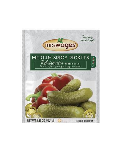 Mrs. Wages Medium Spicy Pickles Refrigerator Mix, 1.85 Oz, Pack of 12 Medium Spicy 1.85 Ounce (Pack of 12)