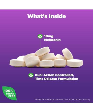 Natrol Melatonin Advanced Sleep Tablets with Vitamin B6 - Fall Asleep Faster, Stay Asleep Longer - 10mg, 60 Count - 2-Layer Controlled Release - 100% Drug-Free - Buy Online on GoSupps.com