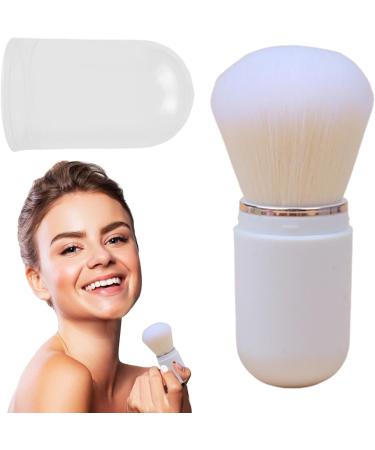 Retractable Makeup Brush - Small Foundation Brush Retractable Blush Brush | Travel-Friendly Portable Makeup Brush Multi-Purpose Use Brush for Travel Foundation Application Portable Compact with Lid white - Buy Online on GoSupps.com