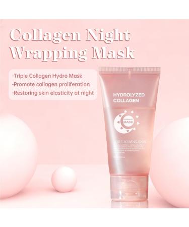 Collagen Overnight Wrapping Peel Off Facial Mask | Anti-Wrinkle & Hydration for Radiant Skin | Elasticity & Sagging Reduction - 1pc - Buy Online on GoSupps.com